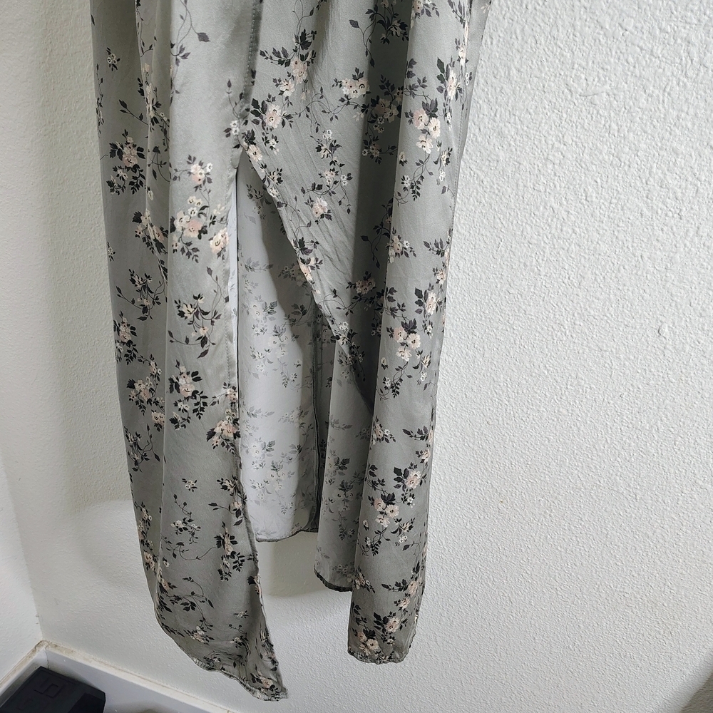 Reformation Marguerite 100% Silk Endive Tie Straps Dress Sz 12 Floral Print - Picture 10 of 16